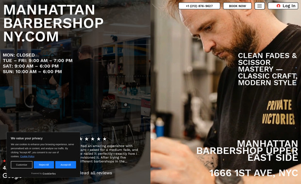Manhattan Barbershop NY: Our project for Manhattan Barbershop was a strategic redesign. We developed the concept in Figma, immediately got in sync with the owner, Eugen, and then built the site directly on Wix Studio. This platform was key to achieving the bold, editorial-style layout with a high-end magazine feel that we were aiming for.

Our team handled the full-cycle development: UI/UX concept design (Figma), Wix Studio implementation, custom Velo programming, and basic SEO.

A key strategic element is the "Manhattan Barbershop Magazine." It’s not just a blog; it's a powerful SEO engine and an educational platform. This perfectly matches Eugen's ambition to not only provide top-tier services but also to educate clients on grooming culture.

With the site live, we are now developing targeted marketing campaigns focused on acquiring new customers and increasing the average check size.

If you're looking for quality service and a perfect cut that truly fits you, check them out on the Upper East Side 🤟.