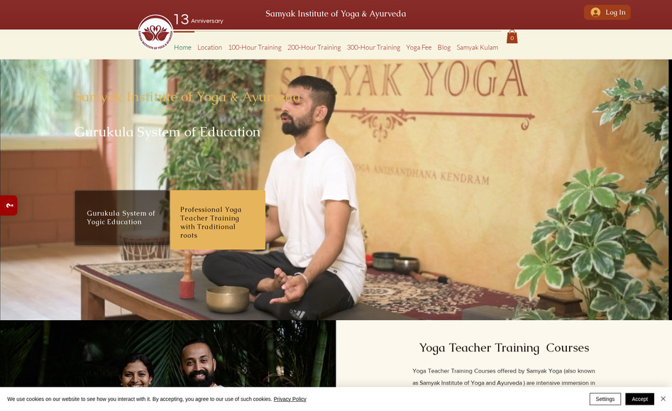 Samyak Yoga: Full website development