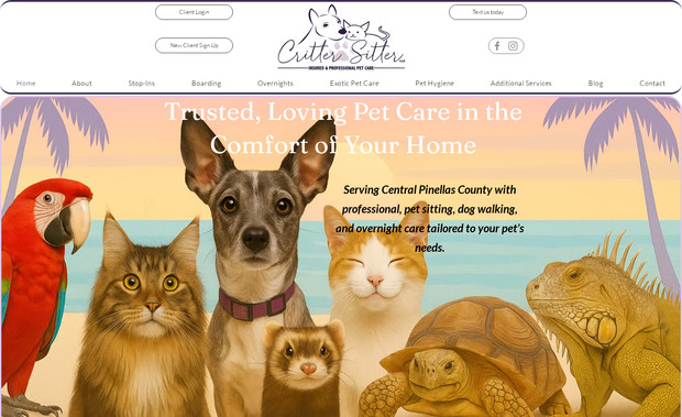 Critter Sitter: Project: Critter Sitter – Pet Care Website & Local SEO Development

Client: Critter Sitter
Industry: Pet Care / Pet Sitting Services
Services Provided: Website Design, Local SEO, Content Development, Service Page Architecture

Critter Sitter is a professional pet sitting service dedicated to providing reliable, compassionate care for pets while their owners are away. The business focuses on personalized in-home pet care, ensuring animals remain comfortable in familiar surroundings while receiving attentive supervision, feeding, exercise, and companionship.

Wave Genius partnered with Critter Sitter to develop a professional digital presence designed to build trust with pet owners and improve local visibility for pet care services.

Project Objectives

The main goals of the project were to:

Create a welcoming and trustworthy website for pet owners

Clearly present pet sitting services and care options

Improve local search visibility for pet care services

Establish credibility and encourage service inquiries

Pet owners are highly protective of their animals, so the website needed to communicate reliability, warmth, and professionalism while making it easy for visitors to understand the services offered.

Website Design & User Experience

Wave Genius designed the site with a clean, friendly layout that reflects the caring nature of the business while maintaining a professional appearance.

Key design features included:

Clear service descriptions for different types of pet care

Easy-to-navigate pages for pet owners researching services

Trust-building elements such as service explanations and care philosophy

Conversion-focused call-to-action sections encouraging booking inquiries

The design balances warmth and professionalism, helping visitors feel confident entrusting their pets to the service.

Service Page Structure

To help potential clients quickly understand the available offerings, the website was organized into dedicated service sections covering:

In-home pet sitting

Dog walking and exercise visits

Vacation and extended care services

Daily check-ins and feeding visits

Each service page explains how the visits work, what pet owners can expect, and how Critter Sitter ensures animals remain comfortable and safe.

Local SEO Strategy

Wave Genius implemented a strong local SEO foundation to help the business appear in search results when pet owners look for nearby services.

SEO improvements included:

Location-focused keywords for pet sitting and dog walking services

Search-optimized service pages

Metadata optimization and structured headings

Content designed to answer common questions pet owners have when hiring a sitter

This strategy helps Critter Sitter attract local pet owners actively searching for trustworthy care providers.

Positioning & Long-Term Growth

The Critter Sitter website was built to serve as both an informational resource and a lead-generation platform. By combining friendly design with a structured SEO strategy, Wave Genius created a digital foundation that helps the business reach more pet owners and build lasting relationships within the community.

The result is a website that reflects the heart of the business—providing dependable, compassionate care for pets when their families need support the most.