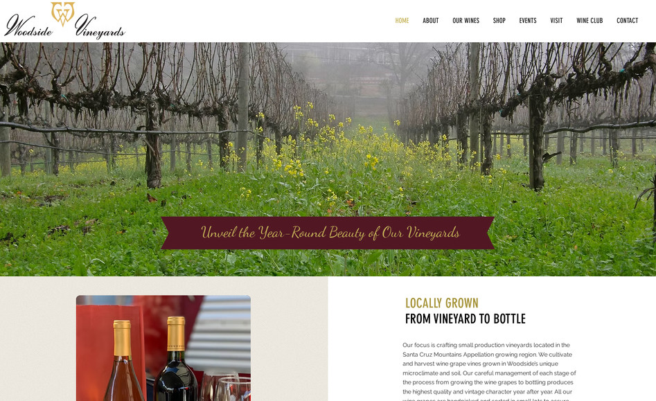  Woodside Vineyards: Complete website redesign, including WIX events and Mailchimp integration.