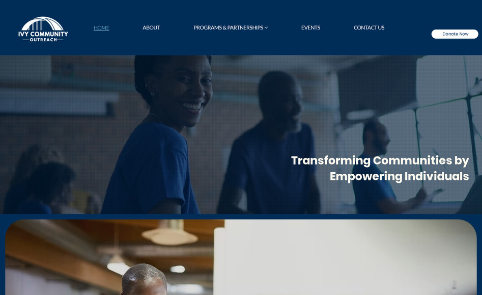 Non-Profit site: A modern, responsive nonprofit website designed to highlight mission-driven work, showcase impact, and encourage community involvement. Features include clear navigation, donation and volunteer integration, program highlights, and storytelling elements to build trust and inspire action
