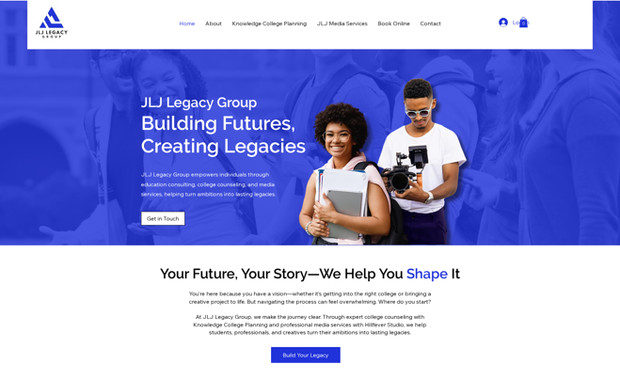 JLJ Legacy Group: Keith reached out looking for a fresh website for JLJ Legacy Group, a family-run business offering college planning and media services. We designed a new site that showcases their services, integrated Wix Forms and Wix Bookings to streamline client interactions, and added videos to enhance engagement.