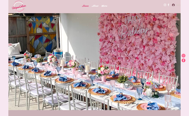 Unique Urban Events: Events & Party Tables, Advanced Website
