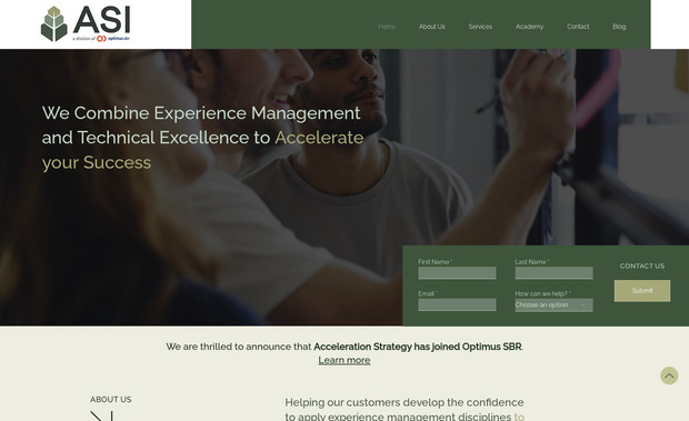 AccelerationStrategy: Pagina web profesional para una empresa de consultoria empresarial. 
Trabajamos junto a una agencia que diseño la nueva identidad de marca de la empresa, que luego utilizamos para el desarrollo y diseño del sitio web.
