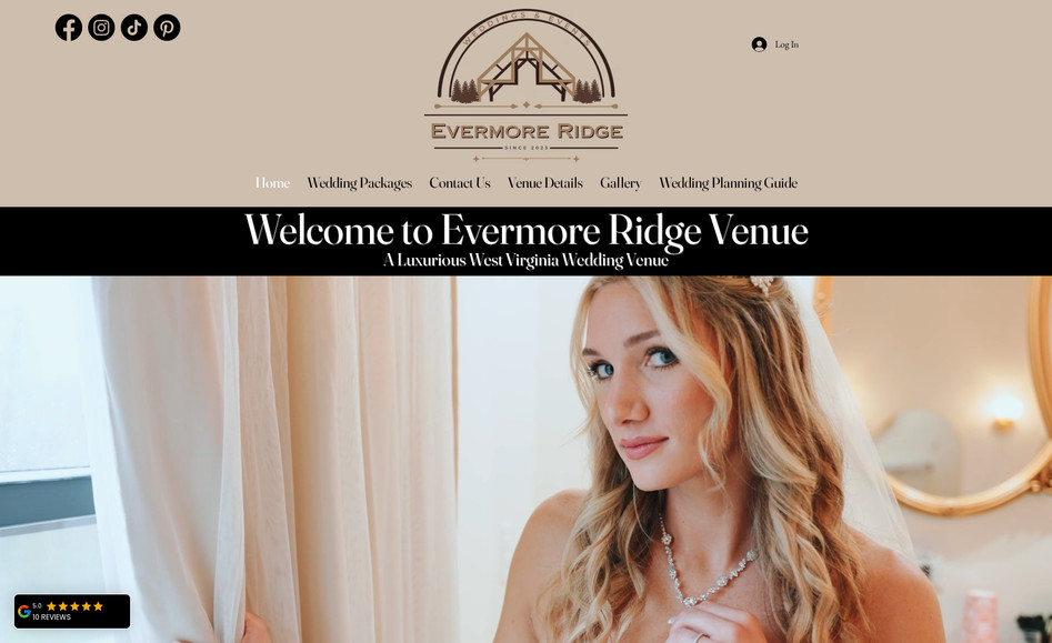 Evermore Ridge Venue: The client created a base website and we helped add features like an online bridal guide using CMS and integrated a Google calendar. We also provide on-going SEO services. 