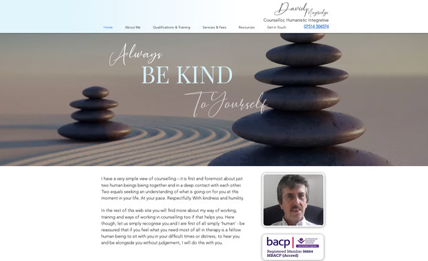 Dmugridgecounselling: Custom website for an online/ in person counsellor and psychologist.