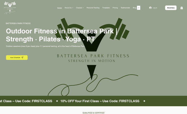 BATTERSEA PARK FITNESS: Website redesign with a mobile-first approach, moving from the Wix Classic Editor to Wix Studio. The focus is on creating a better user experience for users booking classes. Fully optimised for search engine ranking and growth
