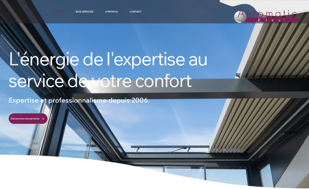 Automatic'elec: WIX STUDIO : Création d'un site web vitrine 100% responsive et optimisation SEO pour la société Automatic'elec