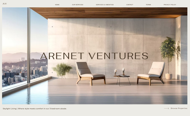 Arenet Ventures: In this project we merged aesthetics with functionality. Creating a aesthetically pleasing and classic design, every element was strategically curated to enhance user experience and interaction.