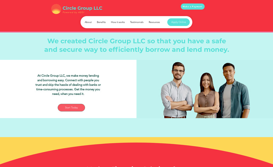 Circle Group LLC: A modern, colorful design was needed to show the company's new approach. In addition to an eye-catching design, the website needed comprehensive and complex online forms as well as a logical outline to guide the customers through the process. 