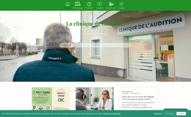 Clinique Audition: Site vitrine pour spécialiste de l'audition