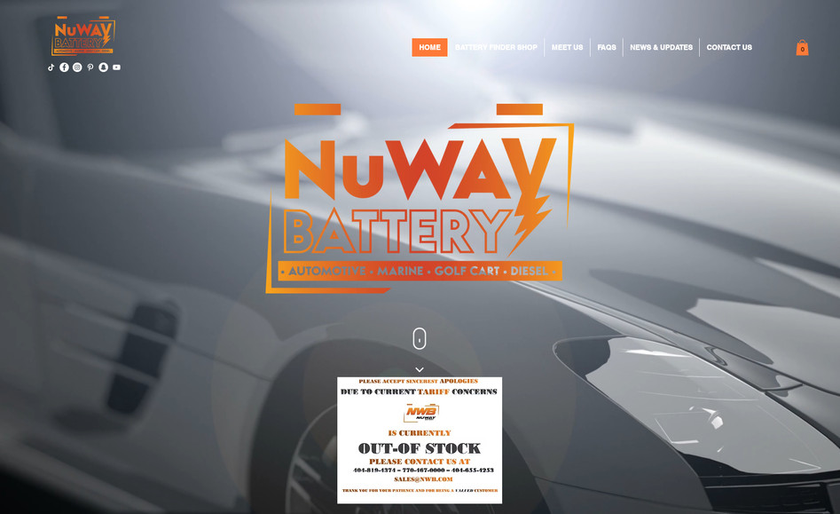 NuWAYBATTERY, INC.: Full website, online store and video graphics for battery company out of Georgia. 