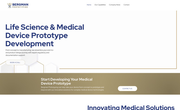 Bergman Prototype: Medical Device Prototype Design and Development Company. Website redesign project.