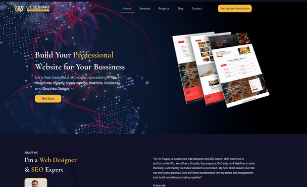 Web Expart Falgun: The Web Expert, Falgun – This is my portfolio website, which I designed and developed from A to Z. I crafted the full design and ensured it is fully responsive across all devices. 