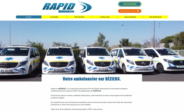 Rapid Ambulance: Refont du site sur Wix
Intégration de base de données
Intégration formulaire de contact avec importation de documents
Optimisation SEO