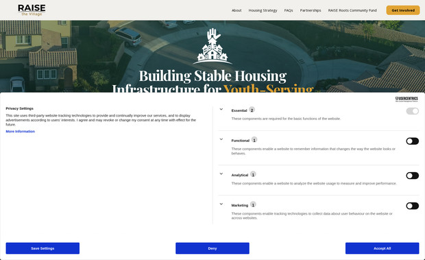 Raisevillage: Custom website build for a non-profit from a reference Lovable template