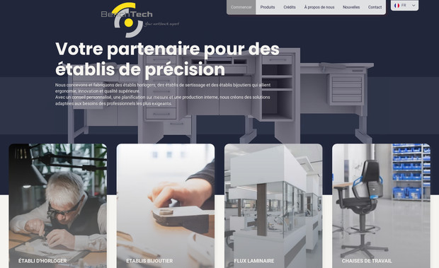 BenchTech: Aufgrund langjähriger Erfahrung können wir optimale Lösungen für Ateliers anbieten. Dabei legen wir besonderen Wert auf Ergonomie. Dank enger Zusammenarbeit mit der Benchalist Produktion ist es uns möglich, Massanfertigungen für Ihren individuellen Watchmaker-Space herzustellen. Dazu gehören auch komplette Reinraumkomponenten, fixfertig eingerichtet.


- Vertrieb, Fabrikation, Entwicklung und Herstellung von Produkten, Mobiliar und Dienstleistungen im Bereich Montage, Planung, Beratung, Projektierung sowie Dienstleistungen aller Art für die Maschinen-, Uhren- und Schmuckindustrie.