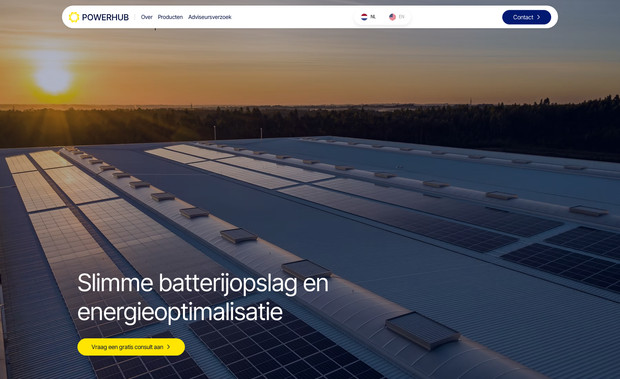 PowerHub: Our team at Intelpik designed and developed the PowerHub B.V. website using Wix Studio and Figma. The site highlights PowerHub’s smart battery storage and energy optimization solutions with a clean, modern, and user-friendly interface. We structured the website to showcase their products, industry solutions, and consultation services while ensuring seamless navigation and responsiveness across all devices.