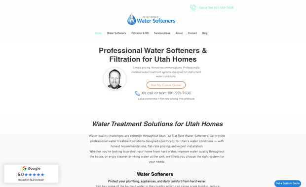 Flat Rate Softener: I supported Flat Rate Softeners with a comprehensive SEO strategy, including keyword research, local optimization, and technical fixes to improve their rankings across Utah. After the initial success in boosting organic visibility, we identified the need to enhance user experience and engagement. As part of the next phase, we are now redesigning the website with a streamlined page structure—consolidating and reducing excess content for better readability, faster load times, and improved conversions. This redesign will also strengthen SEO by focusing on clean architecture, targeted location pages, and high-converting service descriptions.