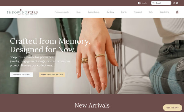 Throwing Stars Jewelry: E-Commerce website: Throwing Star Jewelry makes unique, trendy sterling silver and gold jewelry. They also specialize in custom jewelry design. Owned and led by jewelry designer Amy Leff.