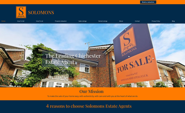 Solomons Estate Agent: Estate Agency near Chichester needed a new website that they could easily edit themselves with new property.