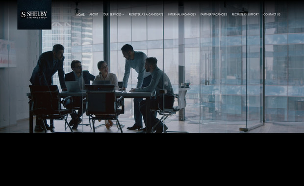 SHELBY STAFFING: She wanted a professional and sleek website for her recruitment company. She wanted dark colours with pops of her sage accent colour. This website features Contact forms with the option to upload a CV, a free E-Book download, a list of services and animations throughout.