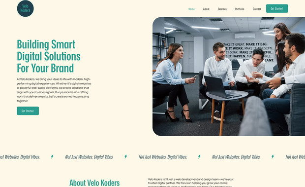 Velo Koders: This is my business website, which I designed and optimized. Currently, I'm working on SEO to help it rank on Google.