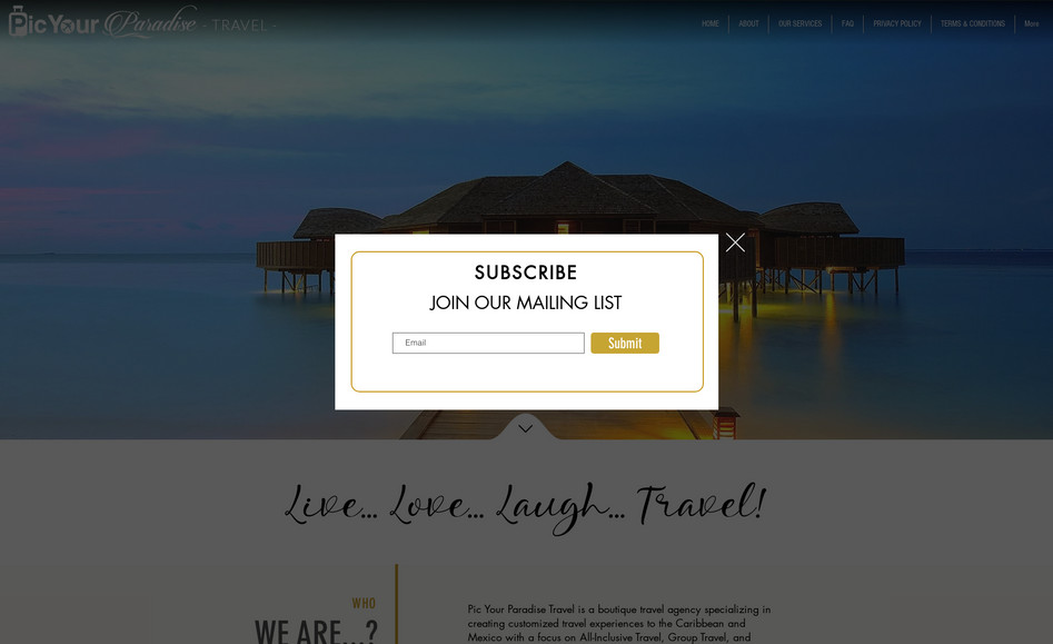Picyourparadisetrave: Website Design