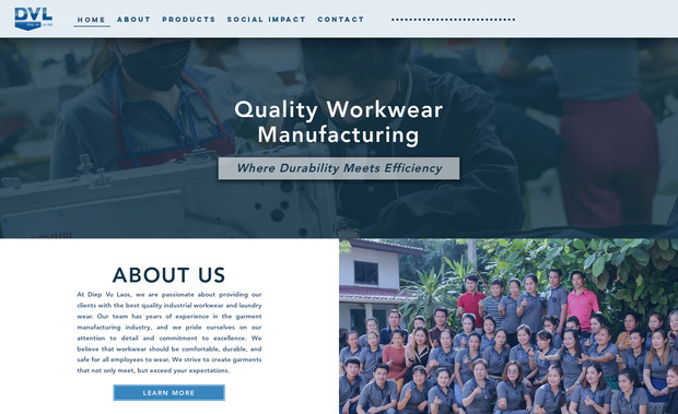 Diep Vu Laos: This garment factory of several thousand employees needed to migrate their website from Squarespace as well as give it a fresh new aesthetic, and that's exactly what we did!