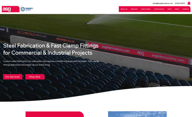 ASG Fabrications: A redesign of specific pages on their original website, optimised for our current Google Ad campaign.