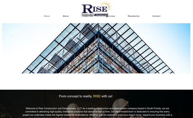 Rise Construction : Contracting Company Services Website