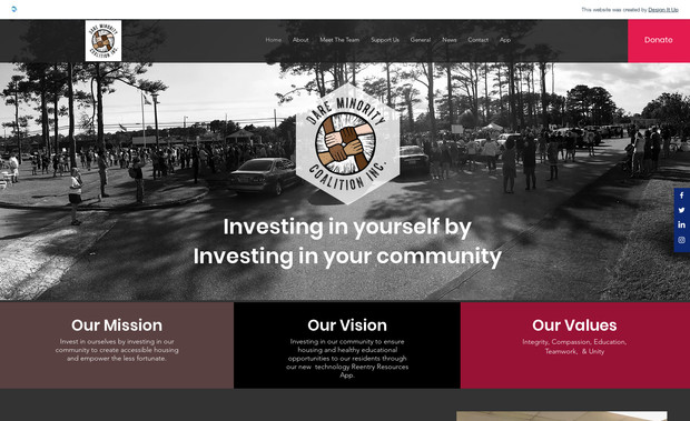 Dare Minority Coalit: Redesign Website, Added Artwork, SEO, Worked on Mobile Layout 