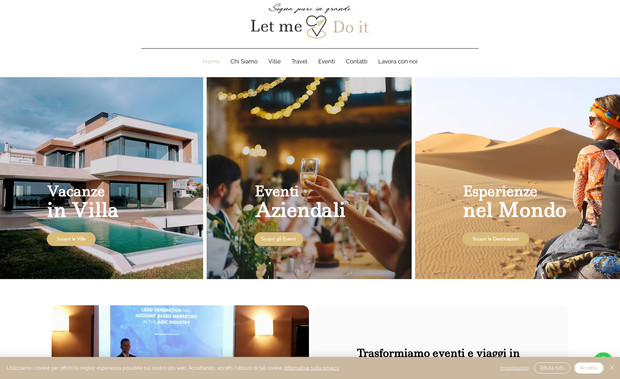 LetMeDoIt: Abbiamo curato l’intero processo di creazione del nuovo sito web: dal concept iniziale alla messa online. Ci siamo occupato del design grafico, dello studio dei testi, della selezione delle immagini e della definizione della palette cromatica, con l’obiettivo di trasmettere al meglio l’identità del brand.

Il lavoro non si è concluso con la pubblicazione del sito: è in corso una collaborazione continuativa che comprende attività di consulenza e assistenza informatica e digitale, per garantire un supporto costante e un’evoluzione coerente della presenza online del cliente.