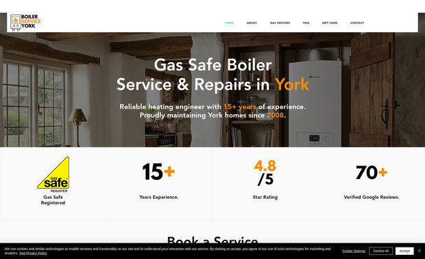 Boiler Service York: Boiler Service York (The 7-Day Transformation)
The Challenge
Richard at Boiler Service York was running his business with a website that felt stuck in the mid-2010s. It was outdated, hard to navigate, and the booking process was far from clear. In a competitive city like York, he needed a modern, reliable presence that matched his high standard of work: and he needed it fast.

The Seven-Day Sprints
Time is money for a busy gas engineer, so we didn't hang about. In just over a week, I delivered a full rebuild:

Fresh Rebrand: A modern, professional look that builds instant trust.

Streamlined Bookings: We took his existing system and made it "front and centre" with big, bright "Book Now" buttons. It has never been easier for his customers to get an appointment.

Total Online Presence: A complete refresh of styles to ensure he looks better than the competition.

The GEO Edge: 20+ Local FAQs
To make sure Richard stays ahead of the curve, we didn't just do "standard" SEO. We added over 20 detailed FAQ sections specifically designed to answer the most common questions people in York are asking their AI assistants.

When someone asks ChatGPT or Gemini for a "reliable boiler service near me," Richard’s site is now structured to be the answer they get. This blend of strong SEO and smart GEO is a powerhouse for local lead generation.

A Local Expert for Local Trades
Based in Forest Row, I know that whether you are in a small Sussex village or a historic city like York, your customers value clarity and ease of use. I specialise in taking the stress out of technology so you can get back to the job at hand.

Is your website stuck in the past?
You don't need to wait months for a premium result. If you are a tradesperson ready to reinvent your online presence and start winning more local leads, I can help you get it sorted quickly.

Click the Contact Button on my profile to get your project moving!