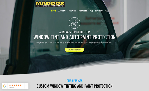 Maddox: Cyberfrog Technologies has developed a brand new site for the customer with an SEO package included.  Maddox Window Tinting is now seeing many daily hits to their site and new quote requests come in daily.