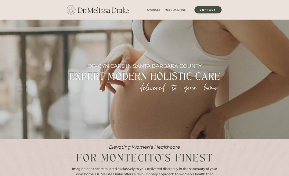 Dr Melissa Drake: Dr. Melissa Drake, OB-GYN
Branding, Website Design, Custom Illustration & Photoshoot Direction

For Santa Barbara–based concierge OB-GYN Dr. Melissa Drake, we crafted a brand rooted in quiet luxury—subtle, refined, and deeply intentional. Her practice caters to a high-earning clientele seeking personalized, concierge-level care, so every detail of the brand needed to reflect trust, elegance, and calm.

We infused the visual identity with light seaside nods, using natural textures, soft neutrals, and warm coastal light to evoke a sense of ease and intimacy. I also hand-drew her logo to bring a personal, artisanal touch to the brand—something as bespoke and caring as the service she provides.

To complete the vision, we directed a branding photoshoot at a beachside resort, capturing Dr. Drake’s serene presence and professional warmth against the soothing Santa Barbara backdrop. The result is a brand that feels elevated yet approachable—where medicine meets mindfulness, and every detail matters.