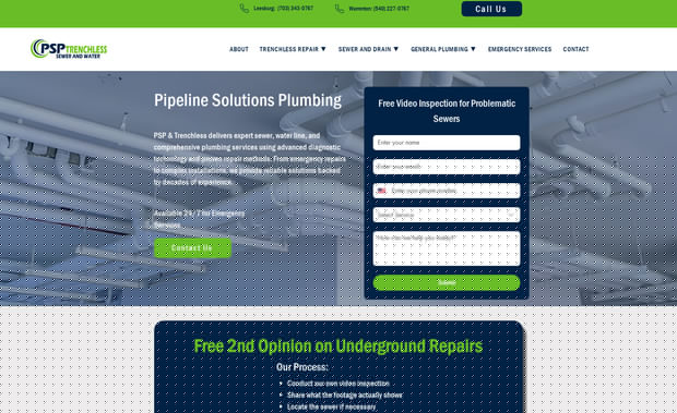 Pipeline Solutions Plumbing (PSP): Pipeline Solutions Plumbing (PSP) required a modern, trustworthy website that clearly communicates their plumbing services while making it easy for customers to request quotes and emergency assistance. The goal was to create a professional online presence that builds credibility and converts visitors into leads.

Scope of Work

Custom Wix website design

Responsive layout for desktop, tablet, and mobile

Service-focused page structure

Clear call-to-action placement (Call Now / Get a Quote)

Clean branding aligned with the plumbing industry

SEO-friendly structure and content formatting

Design Approach
The design emphasizes clarity, reliability, and professionalism. A clean layout, bold headings, and service-driven sections ensure visitors can quickly understand PSP’s offerings. Strategic use of icons, service highlights, and trust elements reinforces credibility and encourages customer engagement.

Key Features:
Easy-to-navigate service pages
Prominent contact and quote request sections
Mobile-optimized experience for on-the-go users
Fast-loading, user-friendly design
Scalable structure for future service expansion

Result
The final website provides Pipeline Solutions Plumbing with a strong digital foundation that supports lead generation, improves customer trust, and positions the business as a reliable plumbing service provider.
