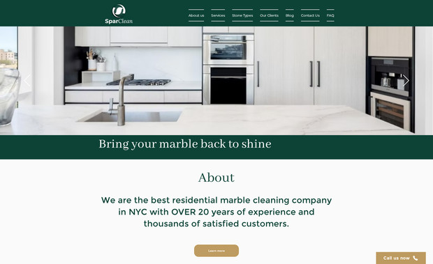 SparClean: Negocio de mantenimiento de marmol en NYC.