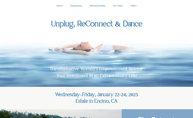 Unplug & ReConnect Retreat : Landing Page for a creative retreat. We worked on the lading page design and basic SEO. 