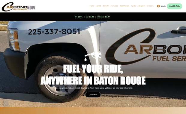 Carbond Now: Responsive web design with services, a bookings experience, automations, SEO, and more.