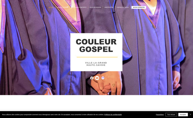 Couleur Gospel: Chorale Gospel, Haute-Savoie, France
Création du site avec accès privé à les chants de la chorale 