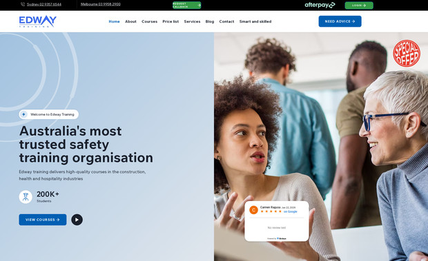 Edway Training: In this website we added a custom code to make the buttons visible or not according to some custom logics on a dynamic page. There buttons shows different content or links when clicked. Also we created a Test page. When we click on test from dynamic page it opens this page and the customer can enter some details. The results will be displayed after analyzing the details and a confirmation email will be sent if the test status is passed. 