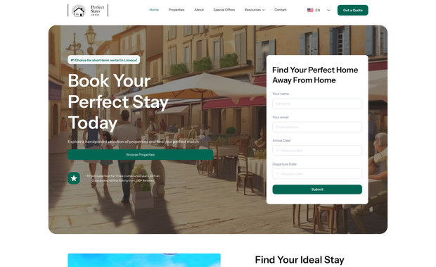 Perfect Stays Limoux: Designed the website on Figma. After the client's design approval, I developed the website on Wix Studio with CMS. The website is responsive on every device, like desktop, tablet, and mobile. 