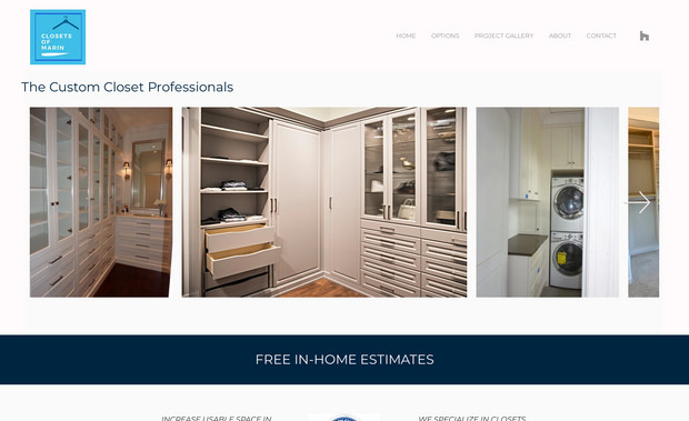 Closets of Marin: Redesign the website with a more modern feel.