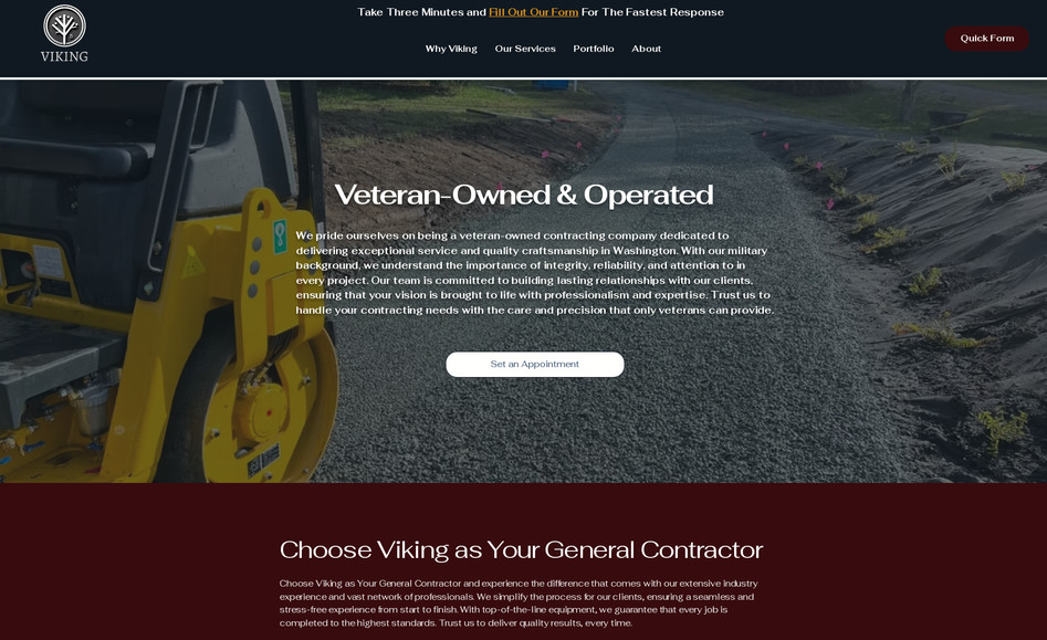 Viking Power: General contractor website in Washington.