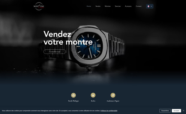 Money Time Monaco: Création du site ecommerce Money Time Monaco, société de reventes de montres de luxe à Monaco. 