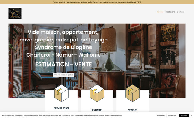 mon vide grenier.be: Creation d'un site one page