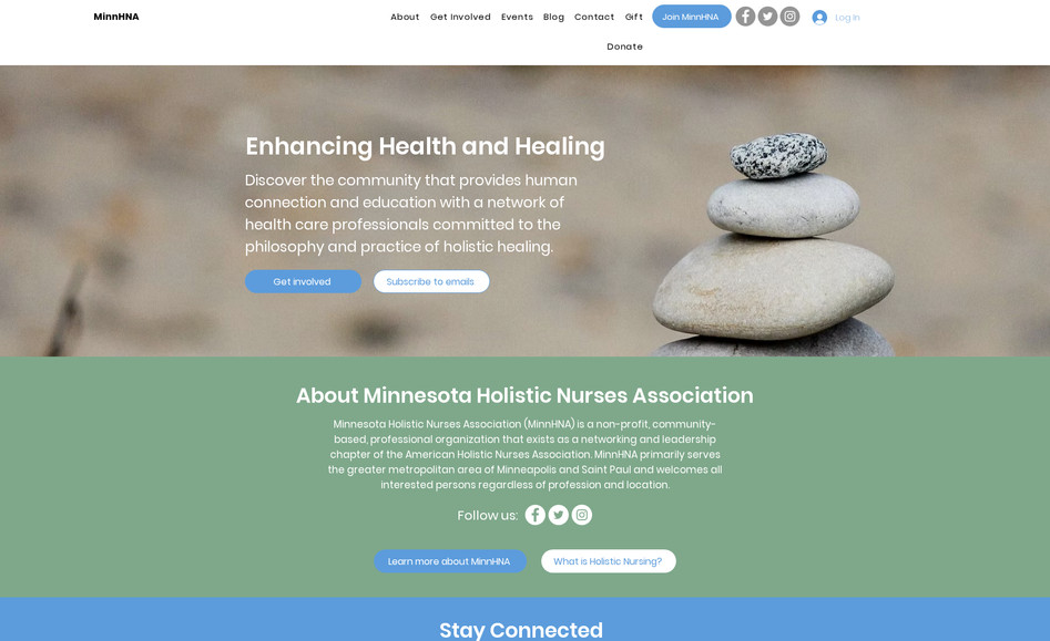 Holistic Nursing Association: Fully designed memberships and events platform for a holistic nurses community organization. It features social media integration, email marketing, paid memberships, blog, photo gallery, events and more!