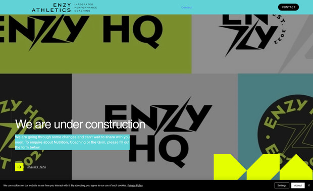 Enzy Lifestyle and Performance: Website for powerlifting coaching including technique and nutrition. Built on Wix Studio.