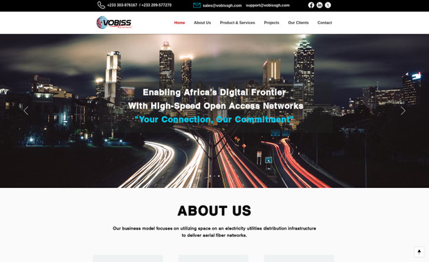 vobiss-solutions: I have designed a mobile-friendly website for Vobiss Solutions on Wix, ensuring accessibility and ease of navigation across all devices. The site is optimized to present Vobiss’s services, such as high-speed fiber optic networks and MPLS transmission, in a user-friendly layout. Key sections like About Us, Products & Services, and Contact are easily accessible, providing customers with quick insights and efficient ways to get in touch. The clean design ensures an intuitive browsing experience, reinforcing Vobiss's commitment to delivering reliable, high-speed connectivity solutions across Africa’s digital frontier.